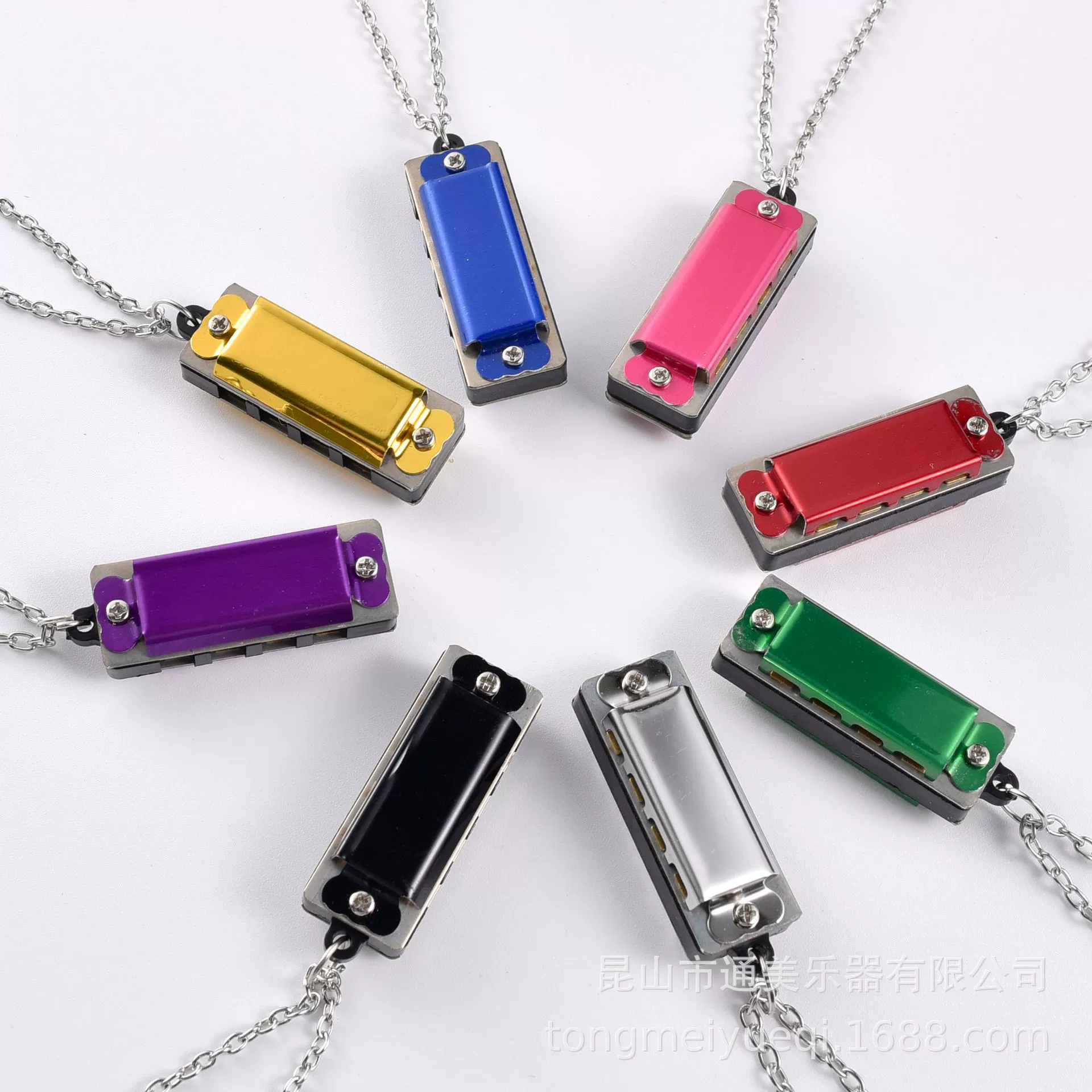 Сплошной цвет, 4 отверстия, 8 тонов, ожерелье с изображением зодиака, маленькая гармоника, круглый брелок, можно выдувать песни