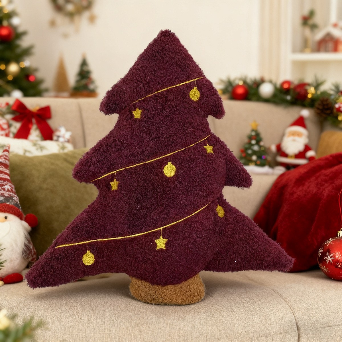 Nuevo Navidad almohada de Navidad peluche lindo juguete muñeca cojín árbol de Navidad muñeca decoración de regalo sofá