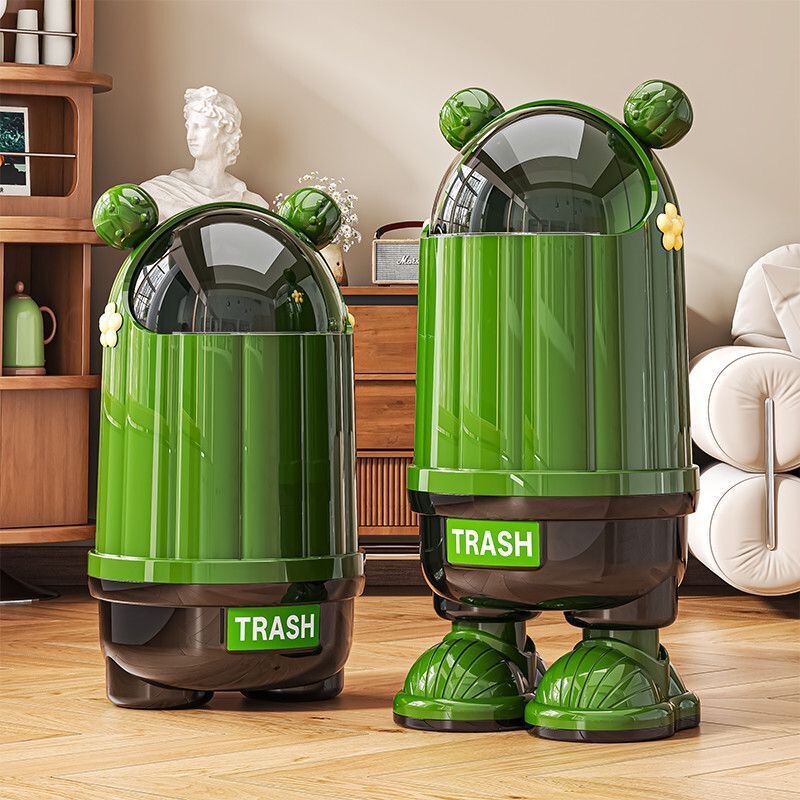 New High-Looking Trash Can for Living Room, Bedroom and Bathroom, Large-Capacity Paper Basket, Household Creative Trash Basket with Lid