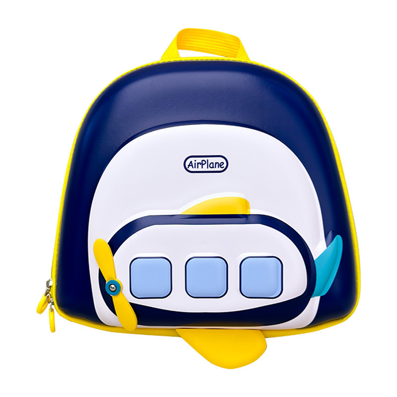 Mochila de cáscara dura para niños aviones de dibujos animados jardín de infantes mochila de cáscara de huevo para niños y niñas mochila tridimensional comercio exterior