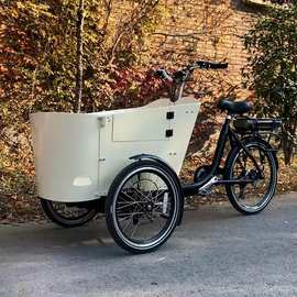 欧美出口倒骑三轮车 cargo bike 亲子三轮车人力脚踏三轮车电动