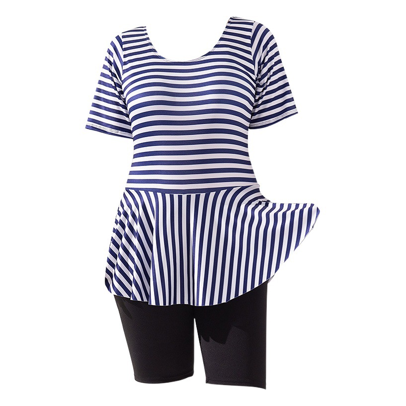 Traje de baño de una pieza para damas de mediana edad, tamaño extra grande, traje de baño de primavera caliente de adelgazamiento conservador de niña gordita