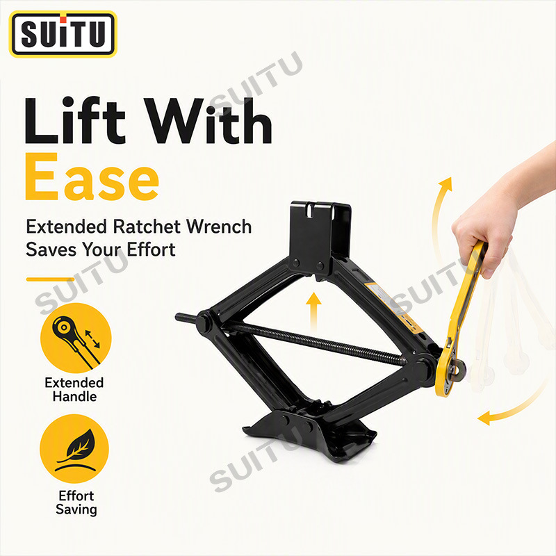Scissor-type hand-cranked 0kg top for small cars, wholesale labor-saving car hand-cranked lever 0kg top