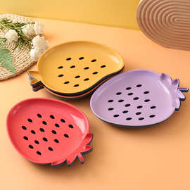 家用客厅茶几水果盘创意干果零食盘草莓芒果形状塑料沥水摆盘批发