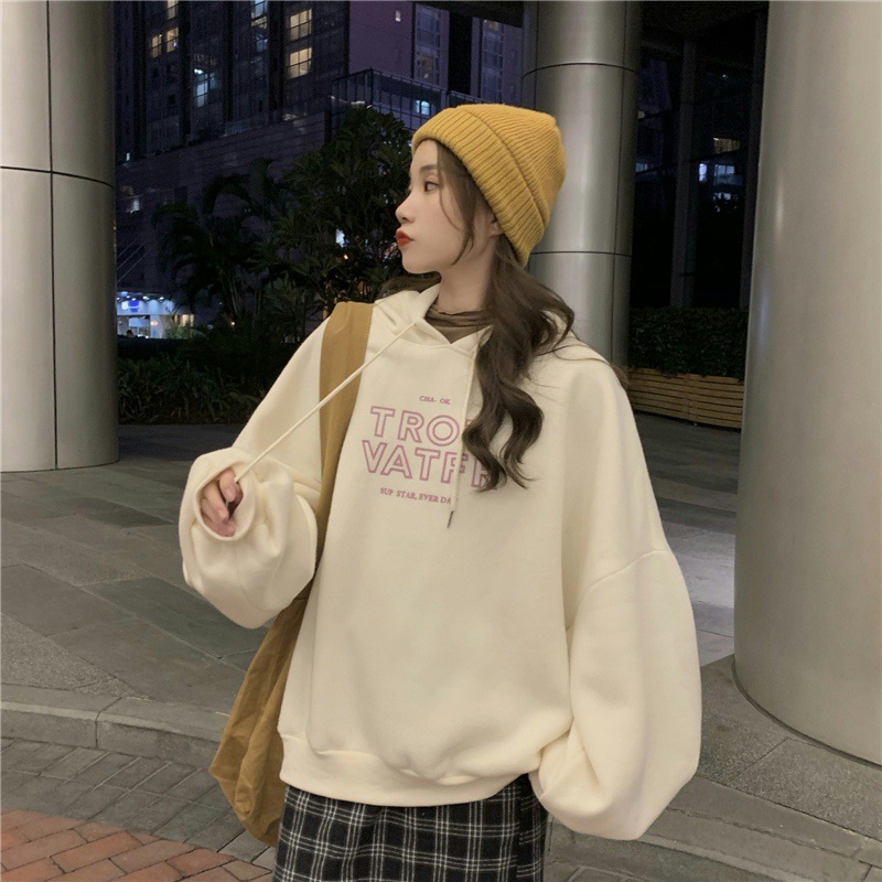 90 以上節約 レタープリント付き長袖フード付きフード付きセーター