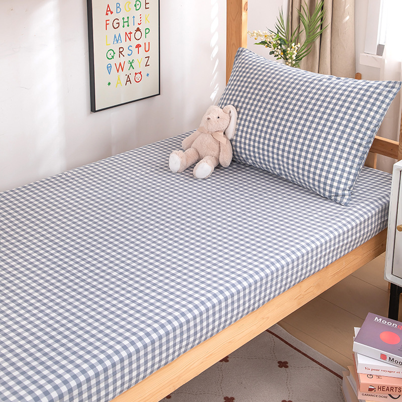 Sombrilla de cama de algodón de verano pieza individual 100 algodón dormitorio de estudiantes cubierta protectora de colchón todo incluido cubierta de cama individual 3