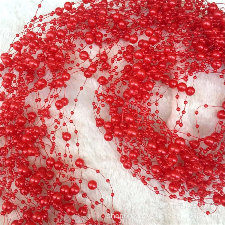 8 + 3mm hilo de pescado perlas de imitación de perlas de alambre de acrílico boda ropa de Navidad celebración de la flor LED Cadena de Luz Accesorios