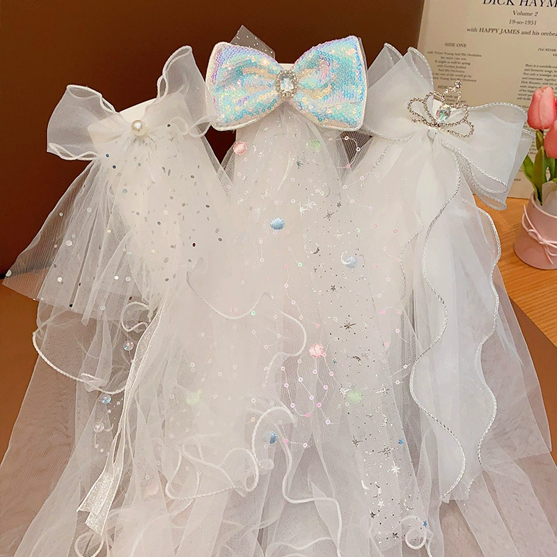 Children's hairpins with bow, small princess costume, hairgrip, hair accessory, Birthday gift