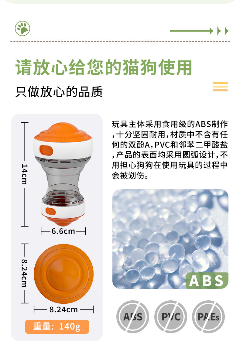 跨境新款亚马逊宠物耐咬磨牙漏食球逗猫狗互动自嗨解闷漏食玩具