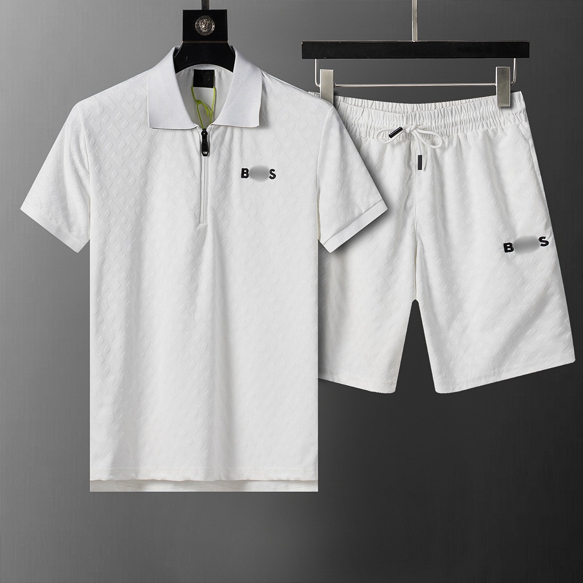 Cross-border versión correcta polo manga corta set de collar de verano clásico toalla de hombre bordado casual Europa y América explosión