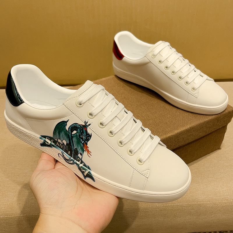 Koreanische Sneaker mit Print, lässige Sneaker mit Feuerdrachen-Motiv, trendige, atmungsaktive Sommerschuhe, Herren-Sportschuhe_voghion.com