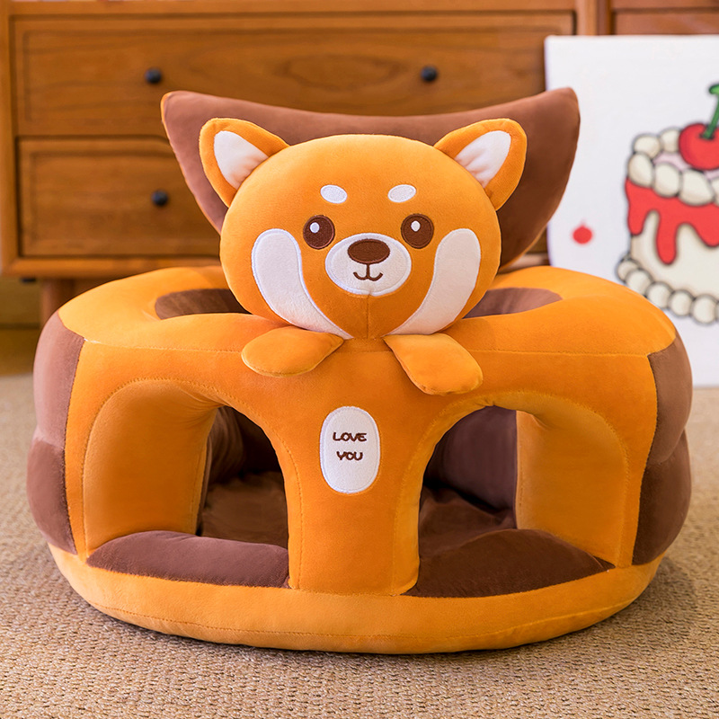 Asiento de aprendizaje para bebés anti-caídas, asiento de dibujos animados para bebés que aprenden a sentarse en un pequeño sofá sin lesiones espinales.