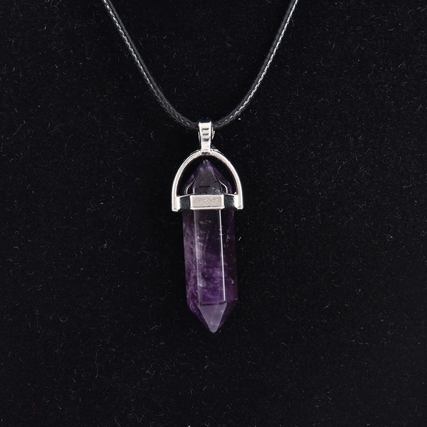Amethon natural stone (send leather rope)