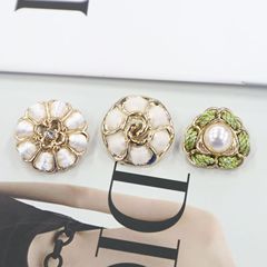 青衿小香風編織穿繩不規則雙圈花朵金屬鈕扣心形扣子小香風外套