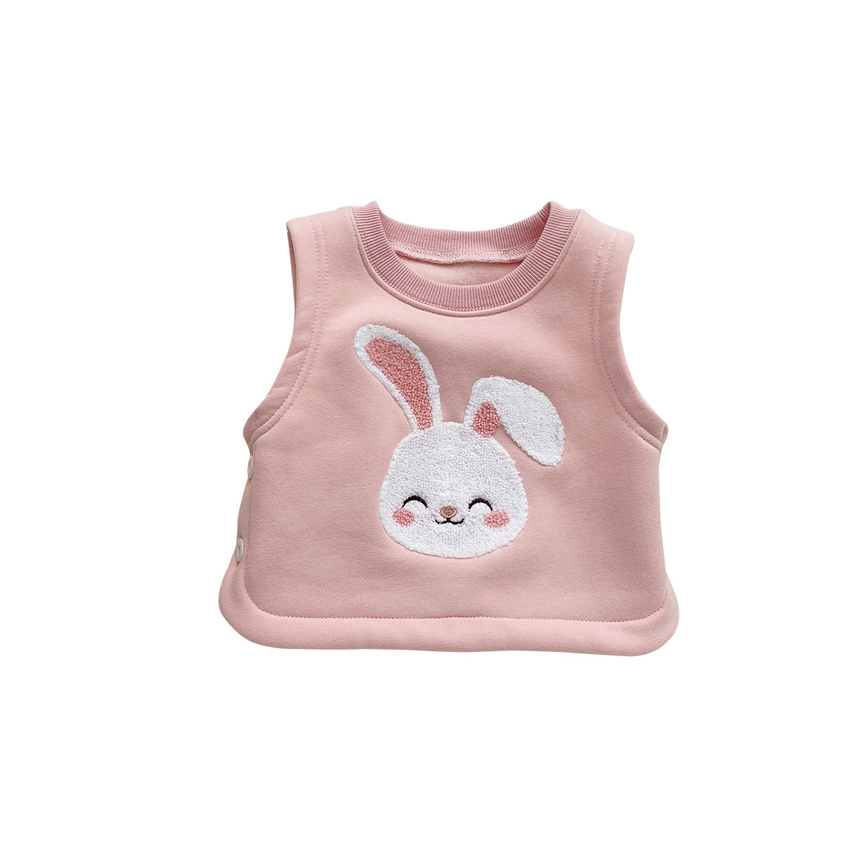 Ins2023 otoño e invierno nuevo bebé chaleco forrado de lana recién nacido niños y niñas bebé de dibujos animados conejo oso abrigo