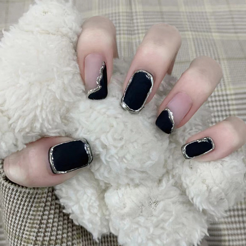 Nail piece wholesale dark frosted silver powder nail wear nail wholesale nail wear nail wear nail finished product wholesale Nail piece wholesale dark frosted silver powder nail wear nail wholesale nail wear nail wear nail finished product wholesale