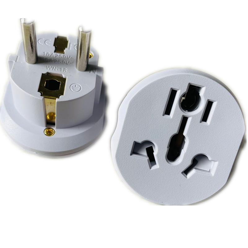 16A安大电流美规英标转韩规法规欧标纯铜接地转换插头10A德标欧规