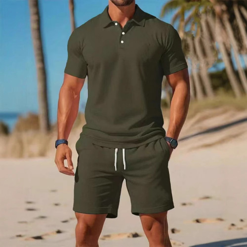 High-quality loose new versatile fashionable trendy short-sleeve POLO shirt and shorts set casual summer two-piece set
