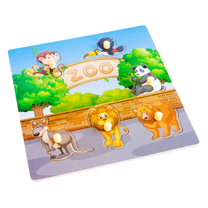 Rompecabezas DE LOS NIÑOS rompecabezas madera Zoo dibujos animados granja circo cognición traje bebé juguete fábrica al por mayor