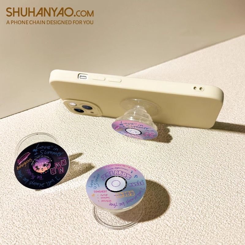 Ins disco de música redondo creativo para el soporte de airbag de teléfono móvil pegado 360 rotación retráctil perezoso perseguir el drama de escritorio