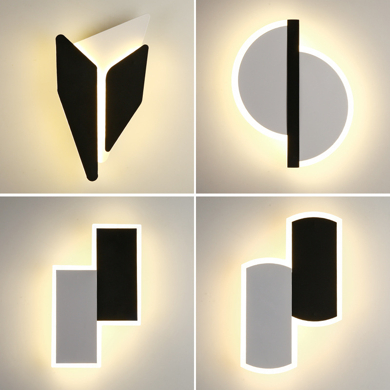 Pared de fondo Diseño creativo diseñador lámpara de pared escalera moderna minimalista fondo de cabecera de cama sala de estar lámpara nórdica lámpara de pasillo
