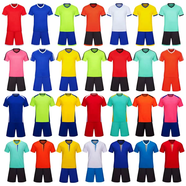 in stock wholesale light board children's football uniform men's game team uniform summer training short sleeve personalized printed football clothes