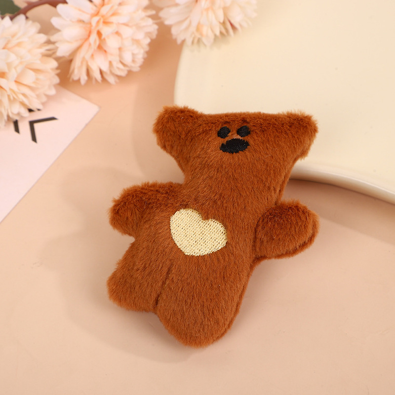 漫画の頭が曲がったクマのバッグペンダントぬいぐるみ子犬 diy ブローチアクセサリー親友カップルガールハートペンダント|undefined