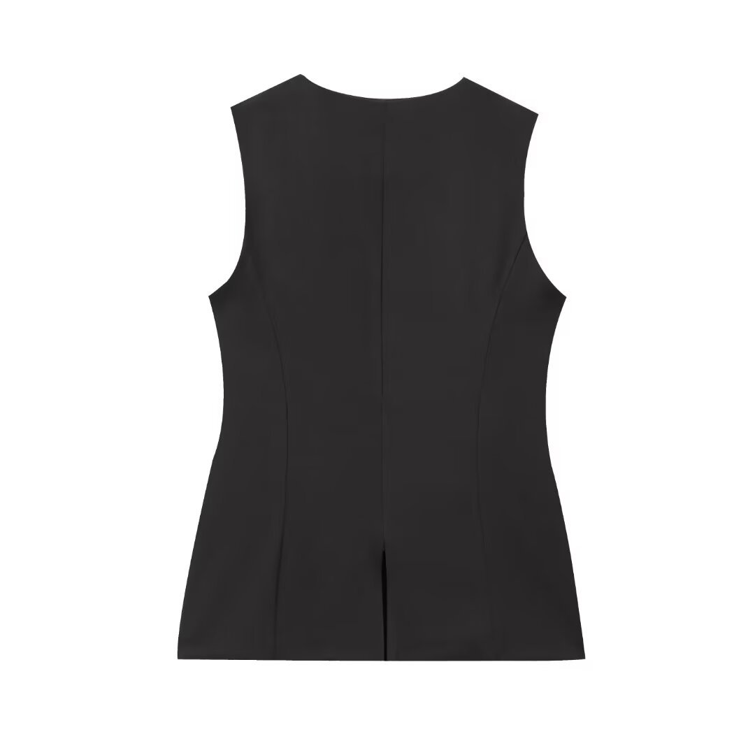 Comercio exterior transfronterizo al por mayor ZA Europa y América ropa de mujer nueva moda francesa estilo casual estilo completo chaleco de traje sin mangas