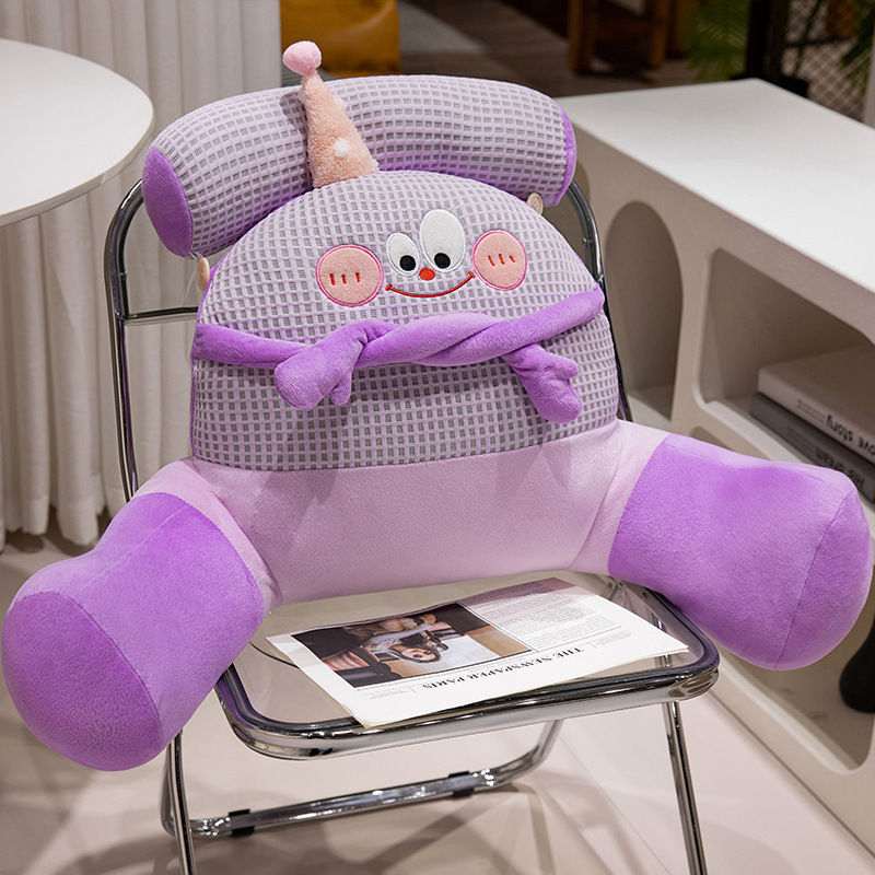 Nueva dopamina ojos grandes dibujos animados lindo cintura grande para la cabecera de la cama bolsa suave respaldo grande cojín de la cintura de la oficina cojín