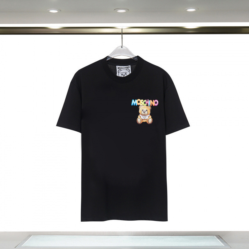 2025 春夏新作メンズカジュアルラウンドネック半袖 T シャツ中空刺繍クマ文字ルーズで多用途|undefined