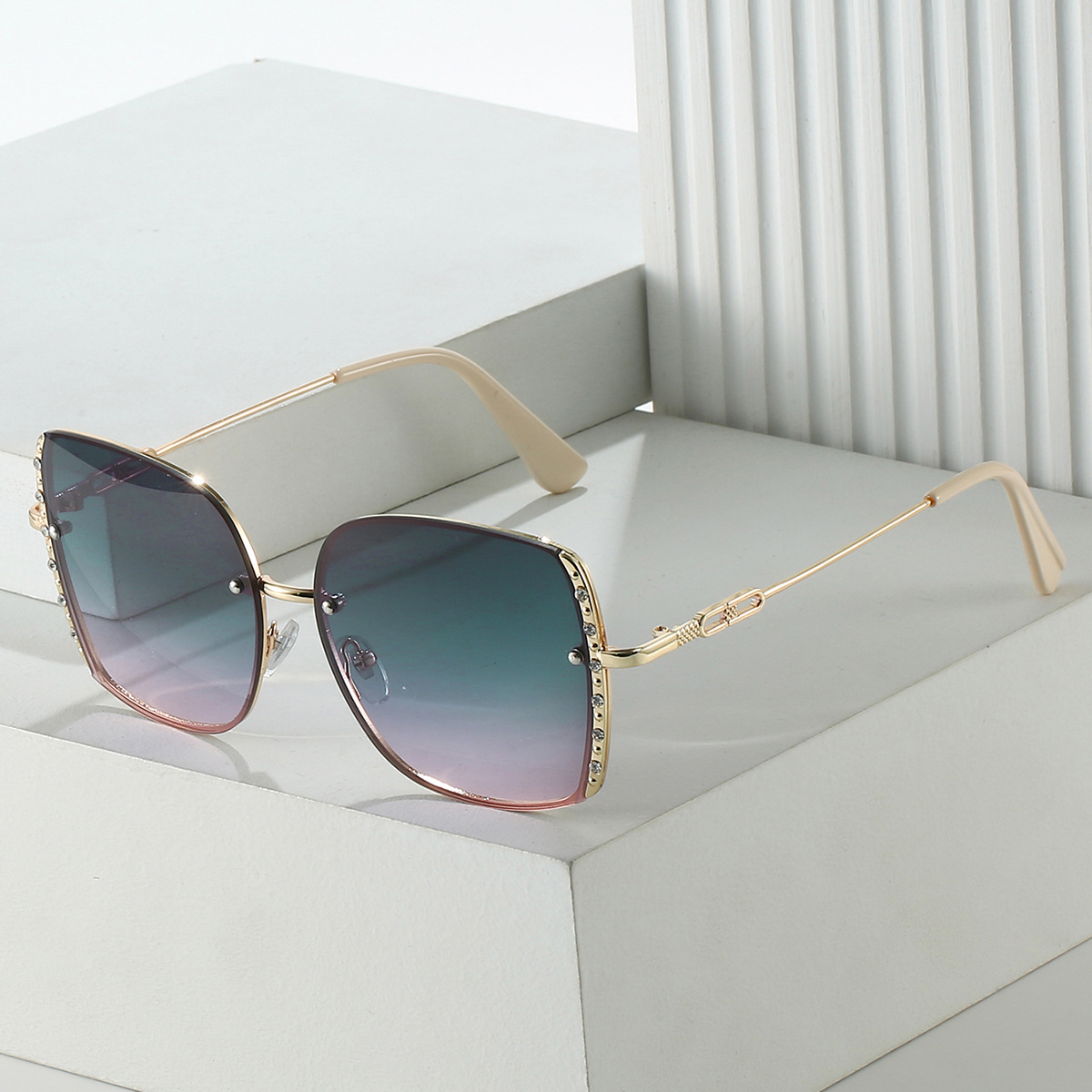 55g Weight Full Frame Glasses Structure Sunglasses Classification Elegant Basic Square PC UV400 Protection Square Full Frame Women's Sunglasses