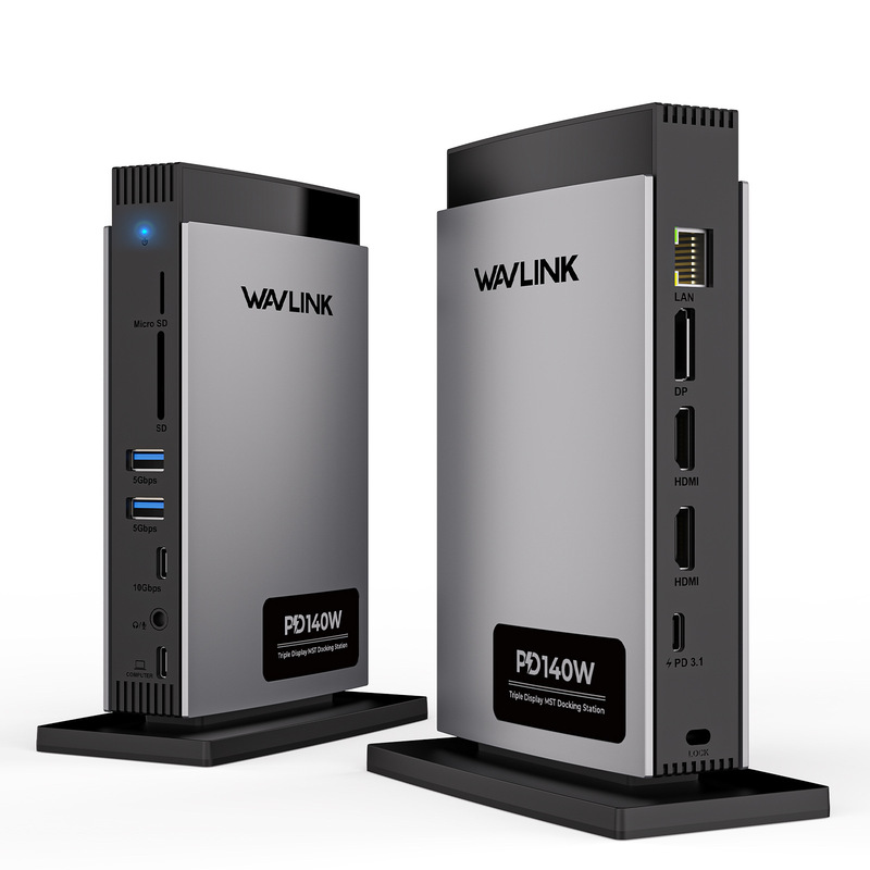 Wavlink with Pd3.1 140W Charging 11-in-1 USB C Docking Station Dual 8K Hdmi+8K Display Port