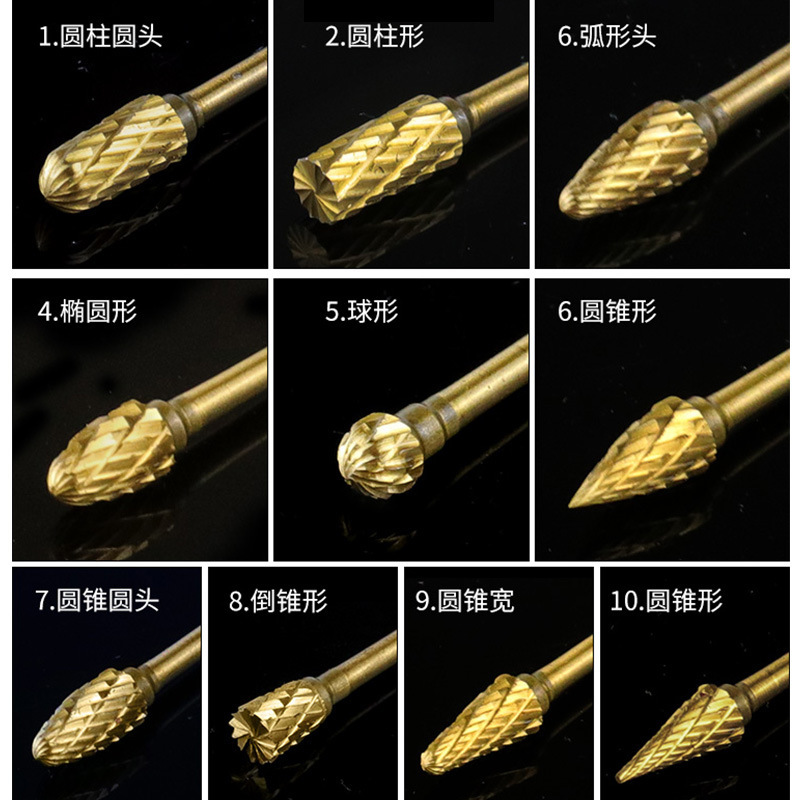 3*6 合金鋼ダブルスロット研削ヘッド研削研磨ツール研削金属バリ拡張ダブルパターンロータリーファイル|undefined