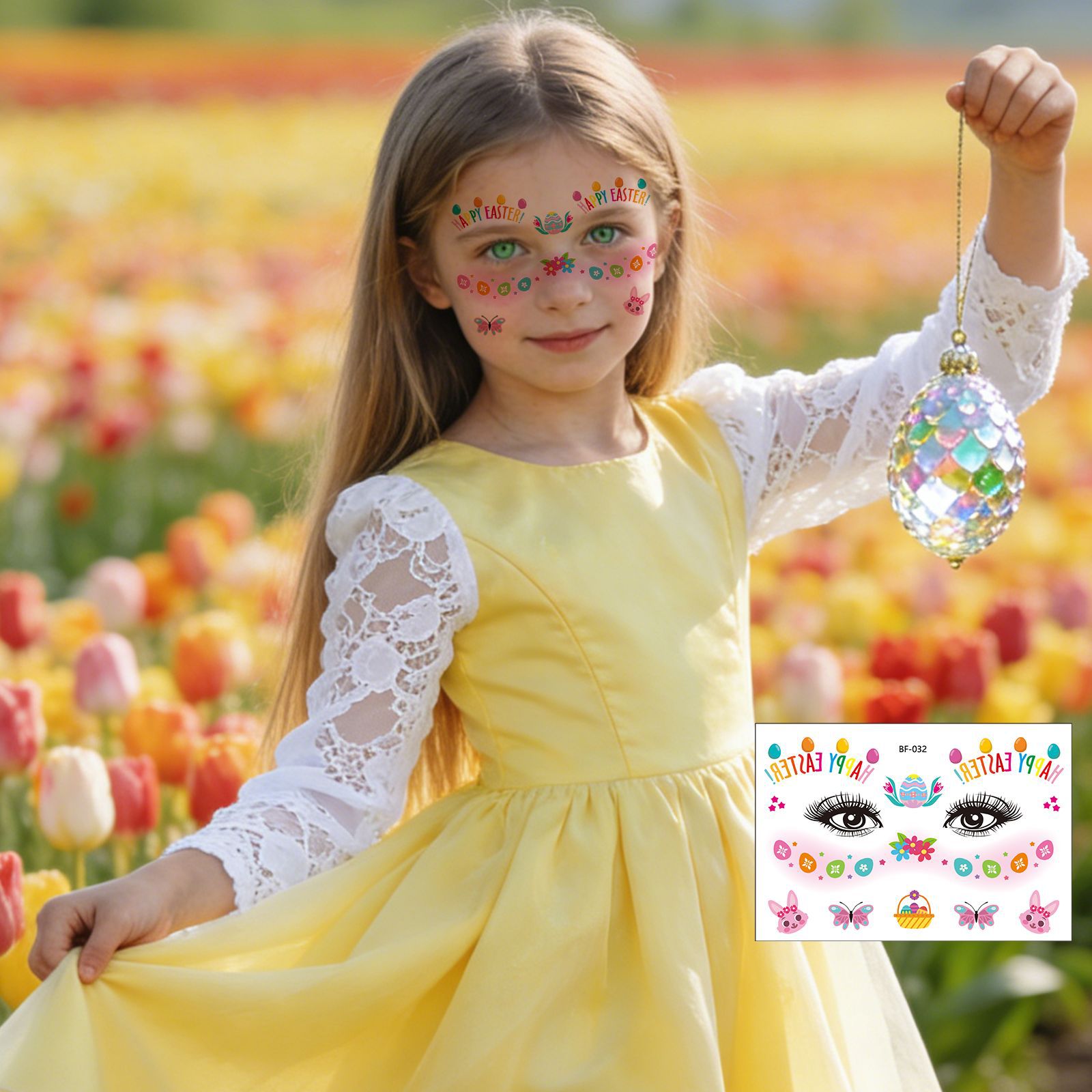 Tatuajes Temporales Infantiles de Pascua Papel de Transferencia de Agua Impermeable para Fiesta