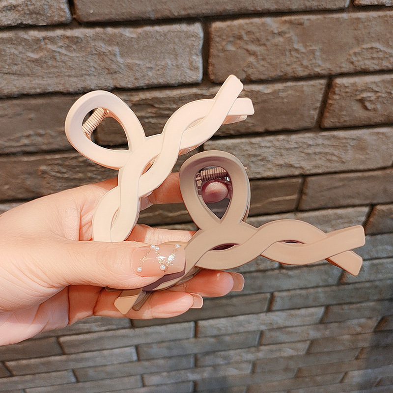 Internet celebridad clip de pelo francés de las mujeres de gran parte posterior de la cabeza horquilla clip de tiburón de alto grado agarre del pelo clip de pelo tocado