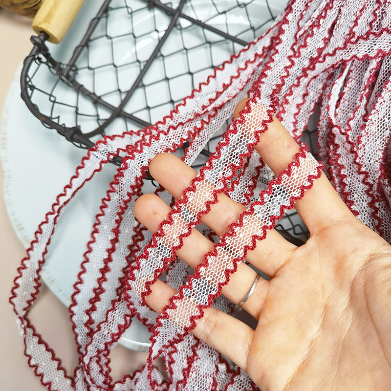 Japón Ph viento de color doble dientes de perro punto de onda hilo hilo de encaje accesorios ropa de bebé correa de pelo flores decoración de regalo