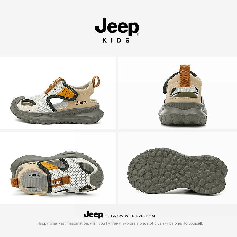 Вездеходные летние кроссовки Jeep дышащие для мальчиков, нескользящая обувь для пляжа для подростков