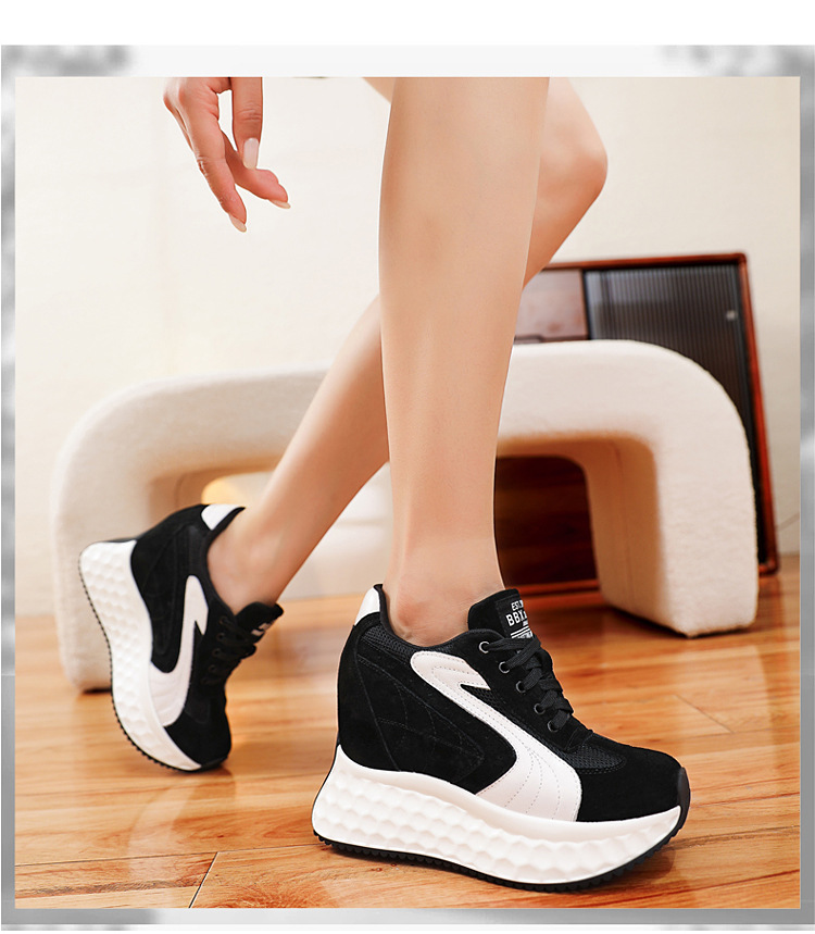 Giày sneaker nữ đế dày lưới thoáng khí, đế mềm êm chân — màu đen chi tiết 9