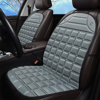 Cushion, Small Square Cushion, Car – Multi-function pad - two-seater-driver-passenger-12v-gray-fishbone-pattern