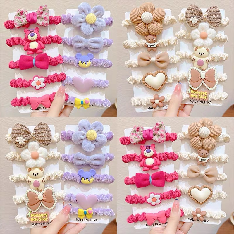 Otoño y invierno leche de café flor cabello anillo de cabello chica lindo tocado de cabello de niños cabello de alta elasticidad elástico cabello