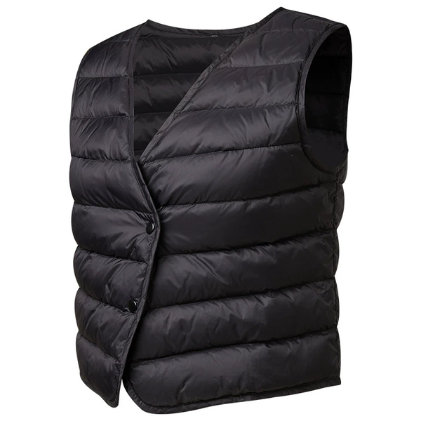 Black vest for men and women, duck down