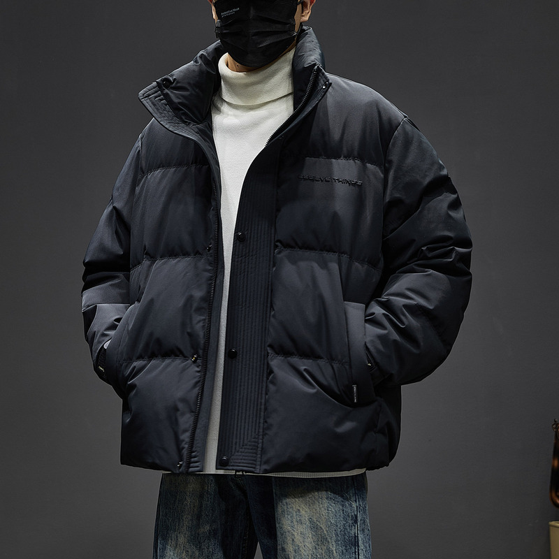 Tong Xiansen Black Down Jacket Men's Winter New Vertical Collar Short Duck Down Thickened Warm Jacket Men's Bread Clothes Tong Xiansen Black Down Jacket Men's Winter New Vertical Collar Short Duck Down Thickened Warm Jacket Men's Bread Clothes