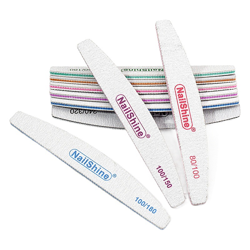 Cross-border half-moon nail file Purple Heart trimming sand strip with tooth gray sanding strip double-sided nail rubbing nail tool