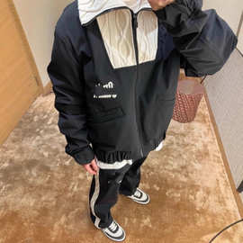 高版本1v家25年秋冬新款针织立领花卉刺绣拉链外套百搭男女同款