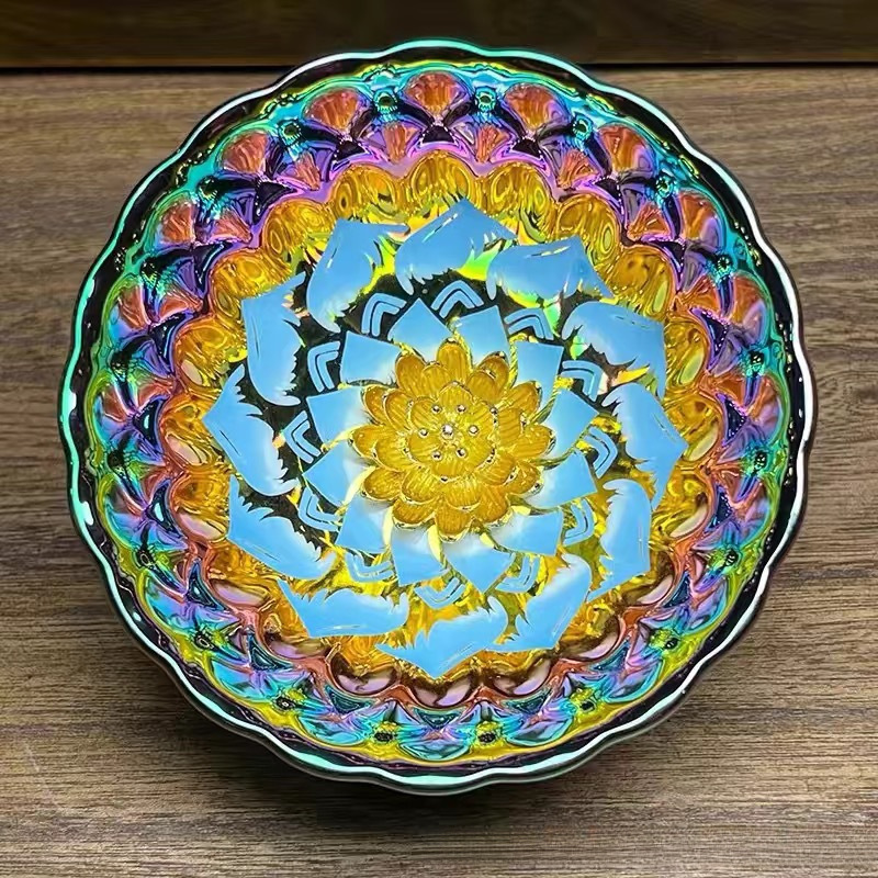 跨境热卖主人杯茶杯莲花杯花开富贵全银银莲花冰清玉洁银孔雀陶|undefined