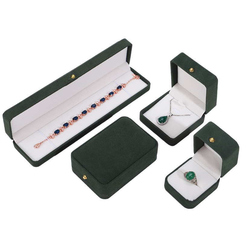 Hebilla de oro caja de joyería de franela espárragos caja de anillo collar caja pulsera caja de joyería al por mayor