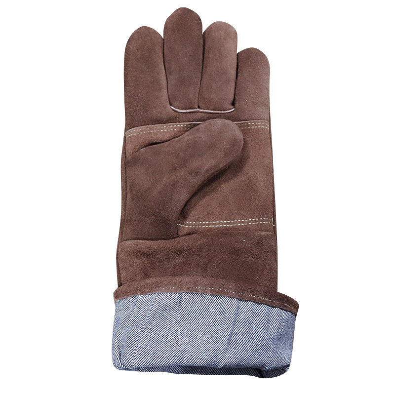 Guantes de protección laboral transfronterizos de Amazon guantes de soldadura de lana de doble cara guantes de soldadura resistentes a altas temperaturas guantes de protección de aislamiento térmico