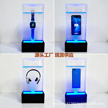 防水展示架电话手表手机展示盒道具铰链板材玻璃泡水展示台