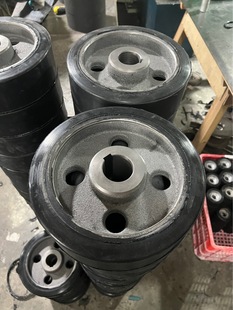 Rubber Wheel Roller Frame Caster Customized Cast Iron Core Caster