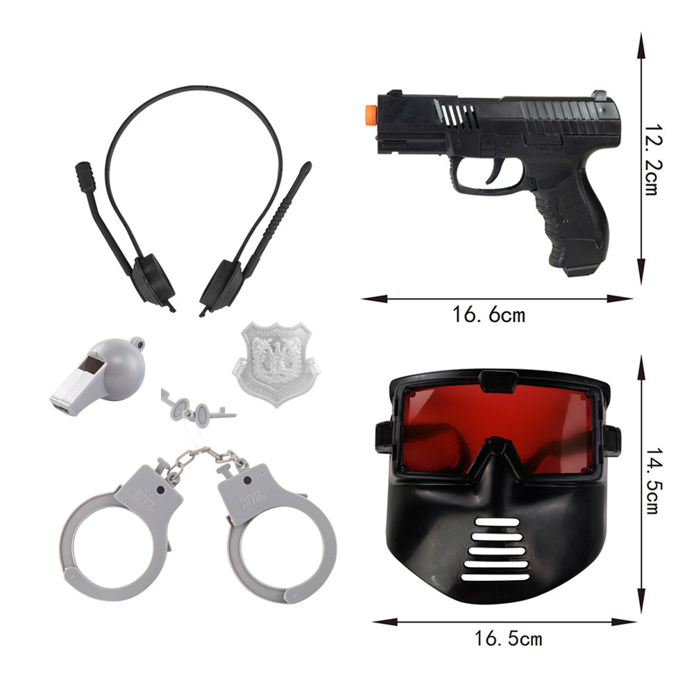 Pistola de juguete de rol infantil policial inercia mecánica combinación de pistola policial set